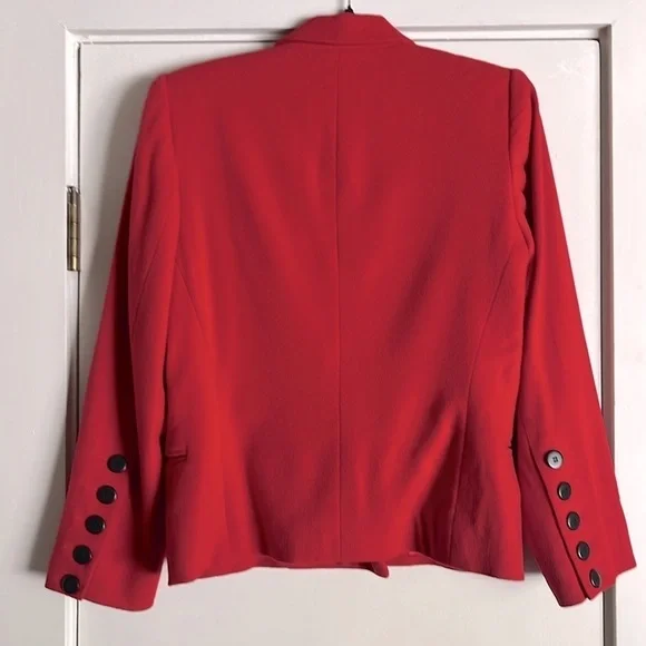 ESCADA BY MARGARETHA LEY  Wool & Cashmere Blazer Jacket in Red Size Small or 6 - Picture 4 of 11